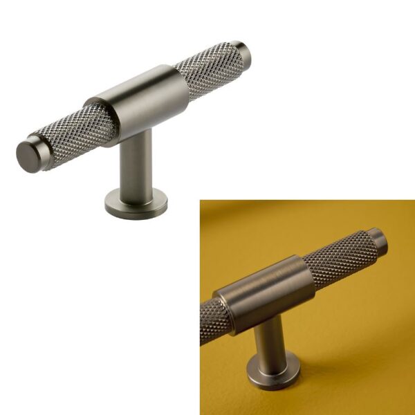 Sognare Furniture 95mm Handles Knurled Textured - Choice Of Colours - Gunmetal