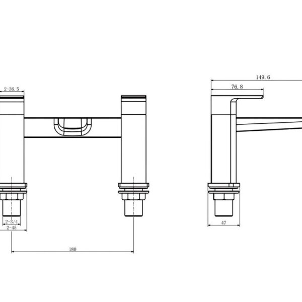 Kartell K-Vit Kolt Deck Mounted Bath Mixer Tap – Matt Black - Image 2