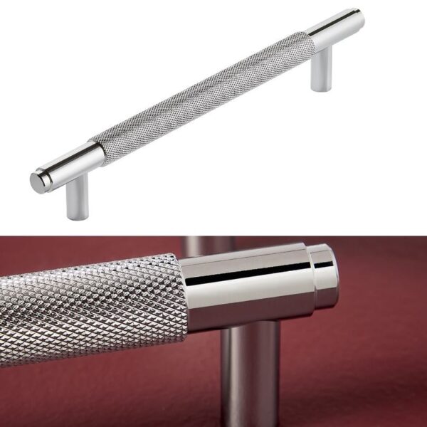 Sognare Furniture 250mm Handles Knurled Textured – Choice Of Colours - Chrome