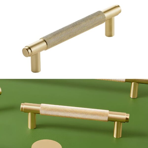 Sognare Furniture 160mm Handles Knurled Textured - Choice Of Colours - Brushed Brass