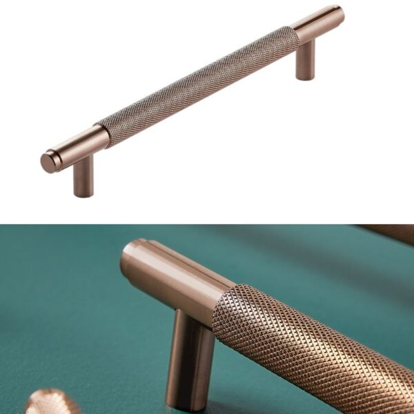Sognare Furniture 250mm Handles Knurled Textured – Choice Of Colours - Brushed Bronze