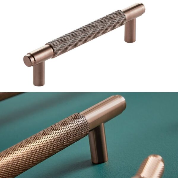 Sognare Furniture 160mm Handles Knurled Textured - Choice Of Colours - Brushed Bronze
