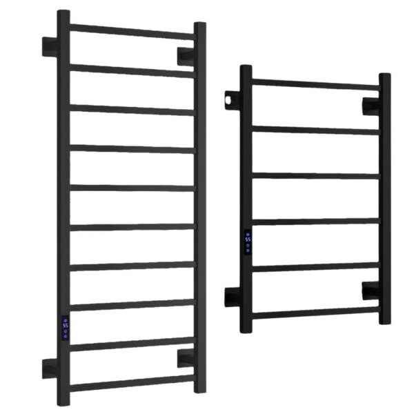 Reina Velino Matt Black Electric Towel Rail Radiator