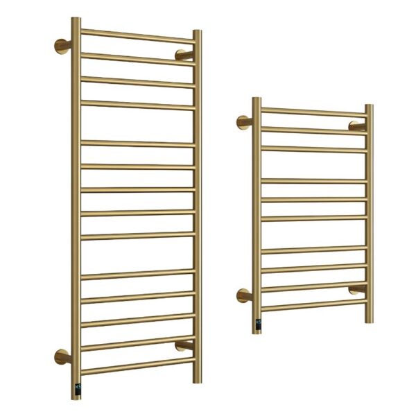 Reina Arnage Brushed Brass Electric Heated Towel Rail