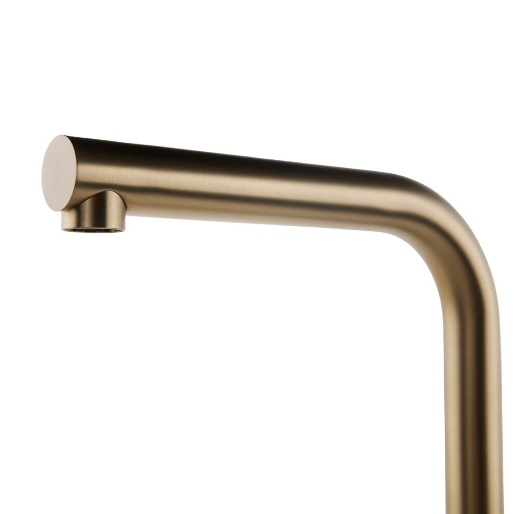 Top-Fix Brushed Brass L Single Lever Kitchen Mixer Tap - Image 2