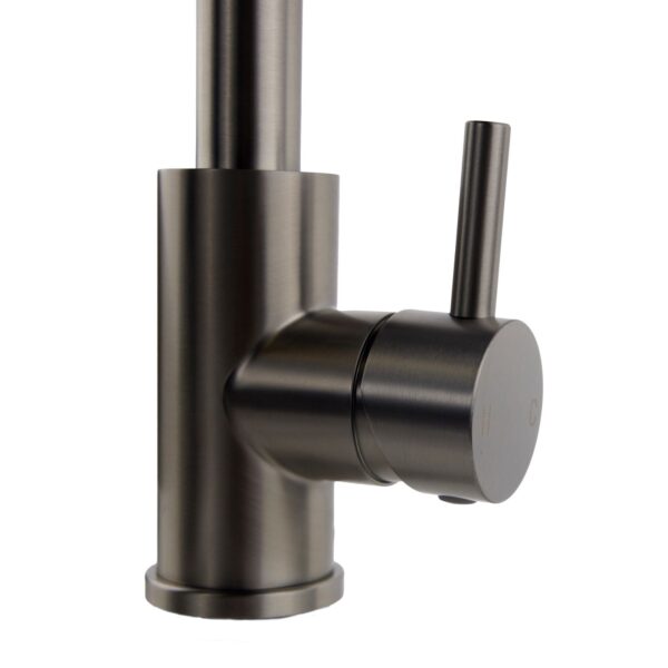 Top-Fix Brushed Steel L Single Lever Kitchen Mixer Tap - Image 3