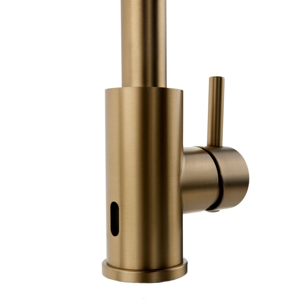 Top-Fix Brushed Brass L Single Lever Kitchen Mixer Tap - Image 5