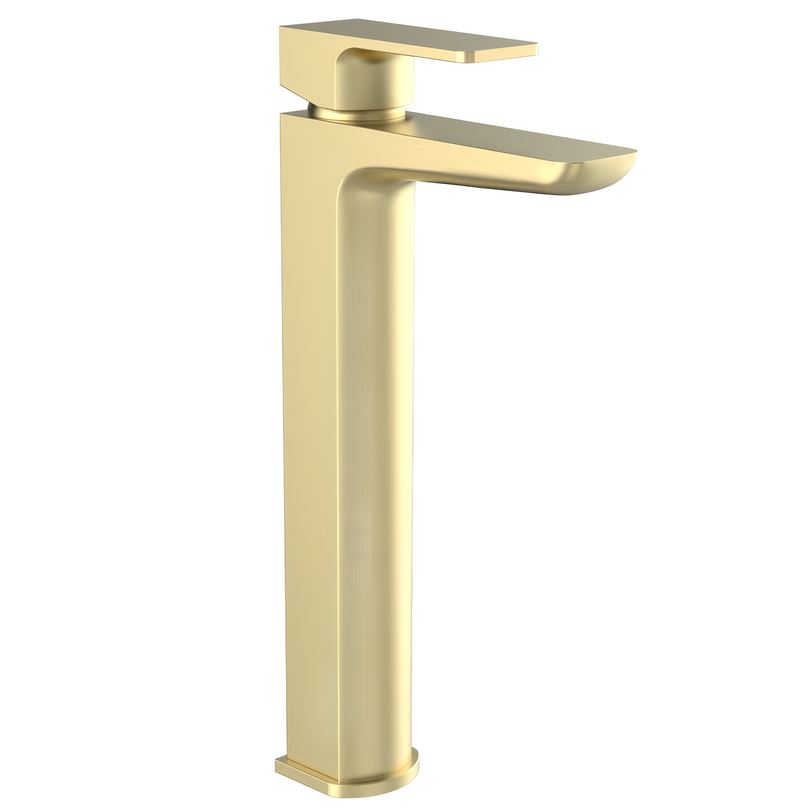 Kartell Kolt Brushed Brass High Rise Mono Basin Mixer