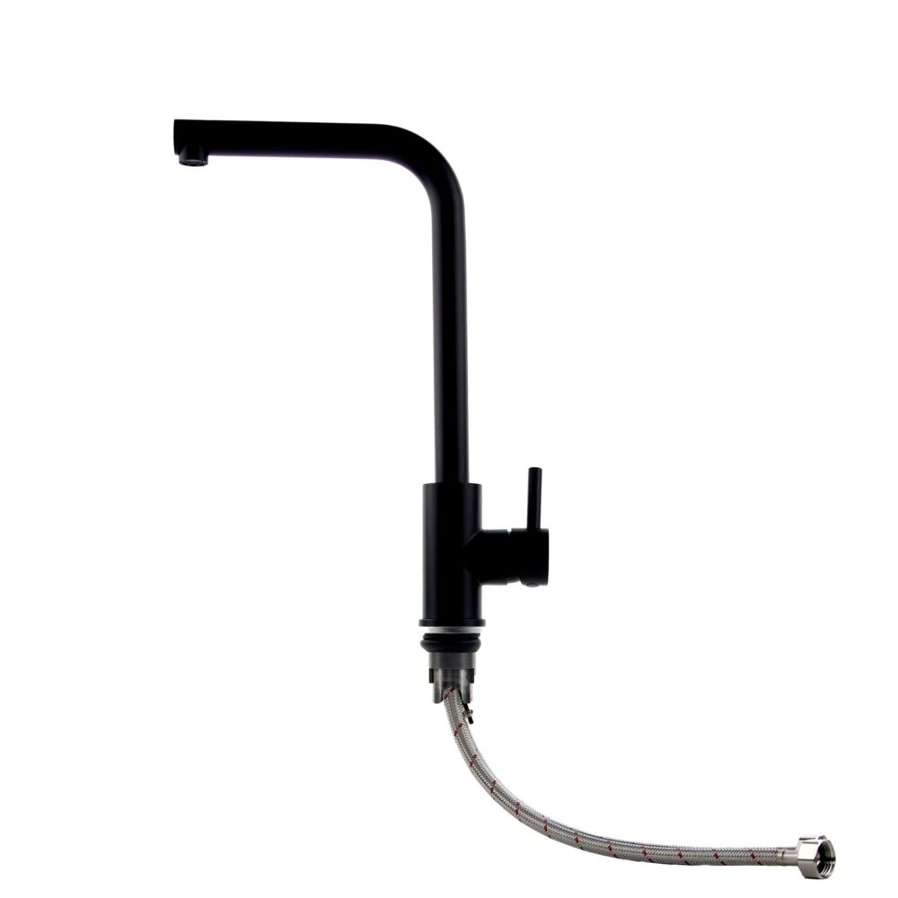 Top-Fix Matt Black L Single Lever Kitchen Mixer Tap - Image 2