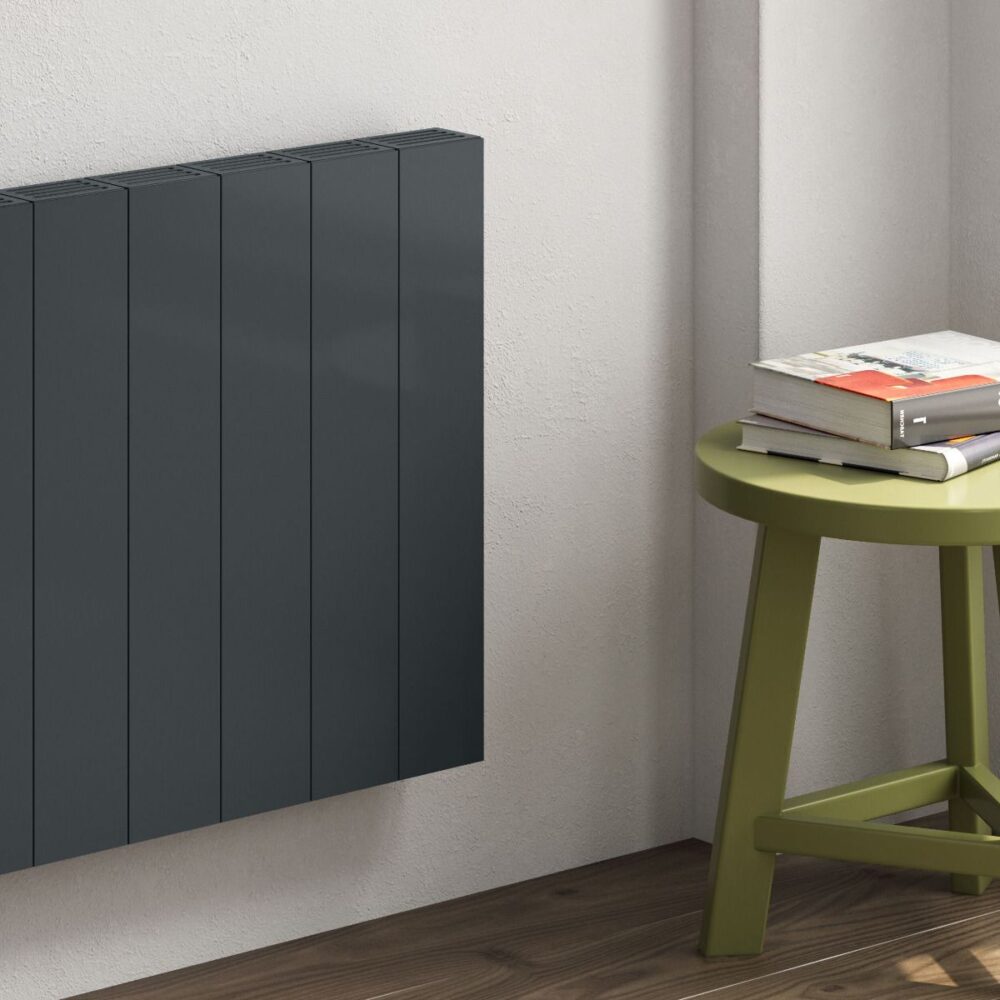 Reina Nika Anthracite Horizontal Electric Aluminium Designer Radiator - Image 4