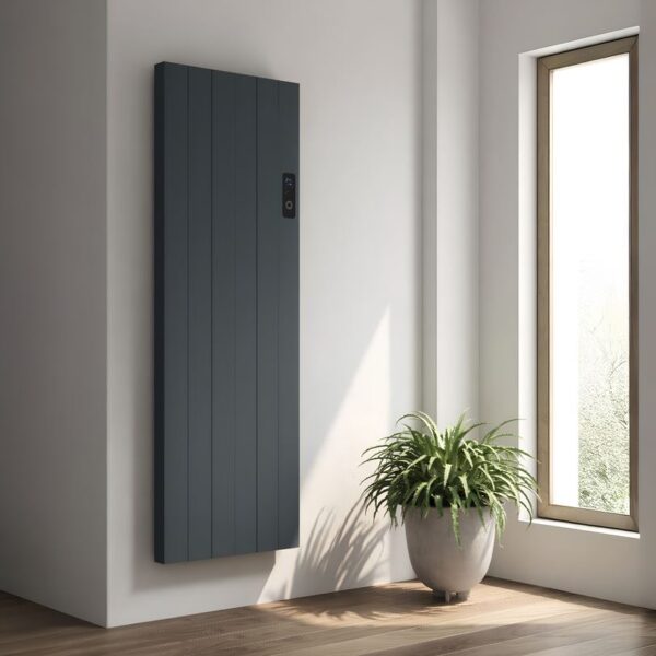 Reina Nika Anthracite Vertical Electric Aluminium Designer Radiator - Image 3
