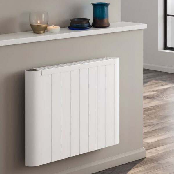 Reina Serre Electric Horizontal Aluminium White Radiator - Image 2