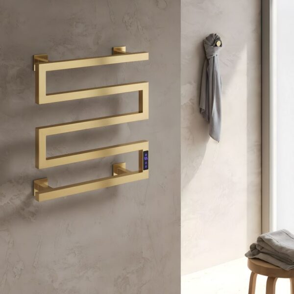 Reina Vispa Brushed Brass 510 x 500 Electric Radiator - Image 2