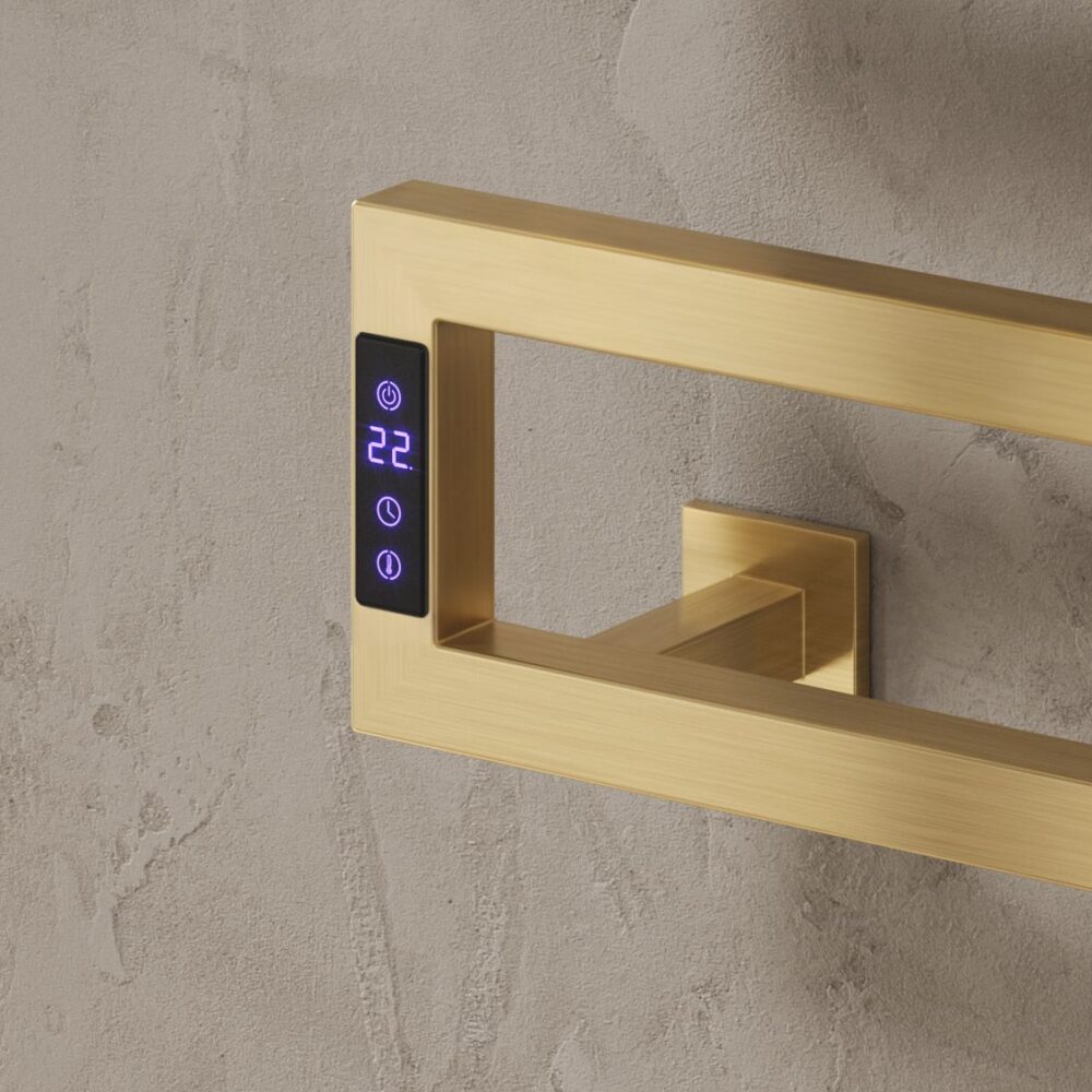 Reina Vispa Brushed Brass 510 x 500 Electric Radiator - Image 3