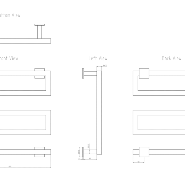 Reina Vispa Matt Black 510 x 500 Electric Radiator - Image 2