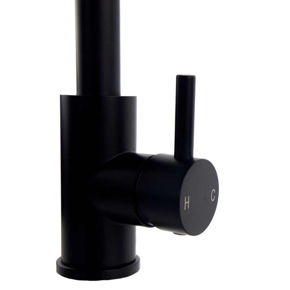 Top-Fix Matt Black L Single Lever Kitchen Mixer Tap - Image 4
