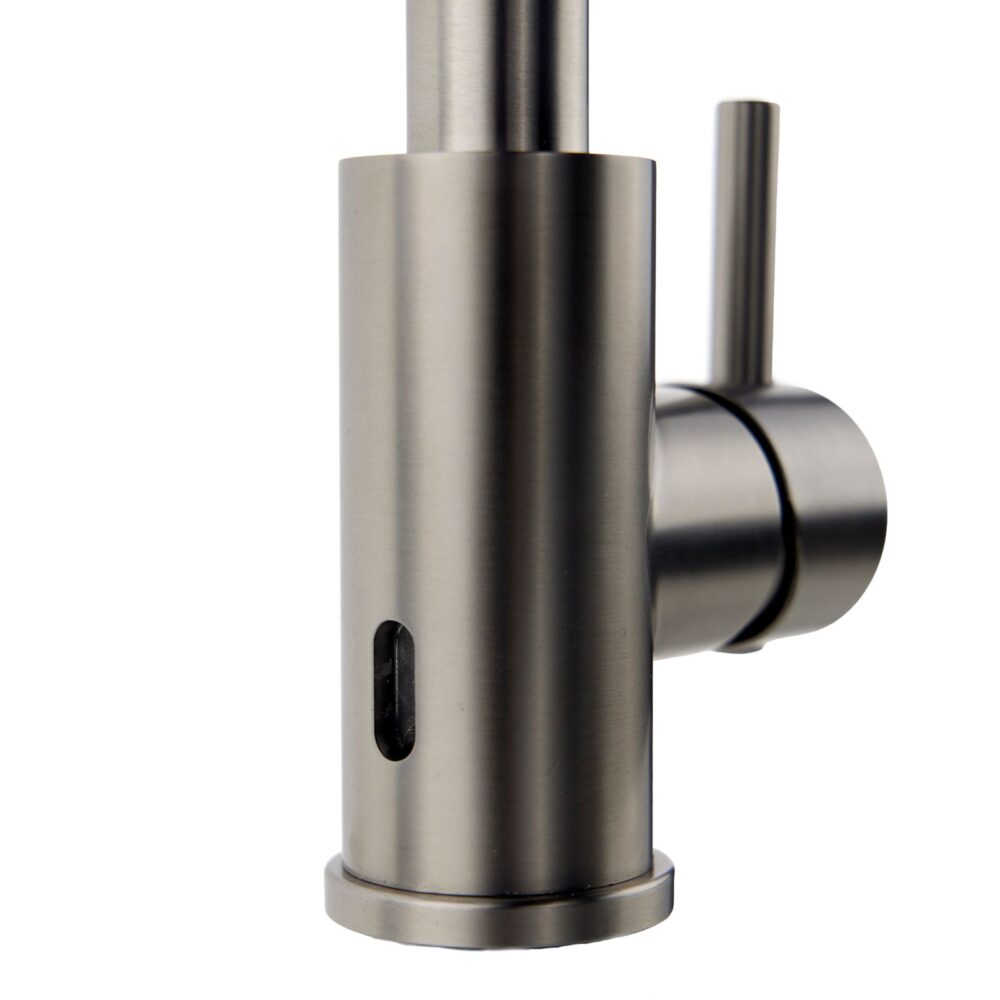 Top-Fix Brushed Steel L Single Lever Kitchen Mixer Tap - Image 5
