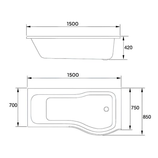 Matt Grey & Brushed Brass Full P Shaped Bathroom Suite - Image 11