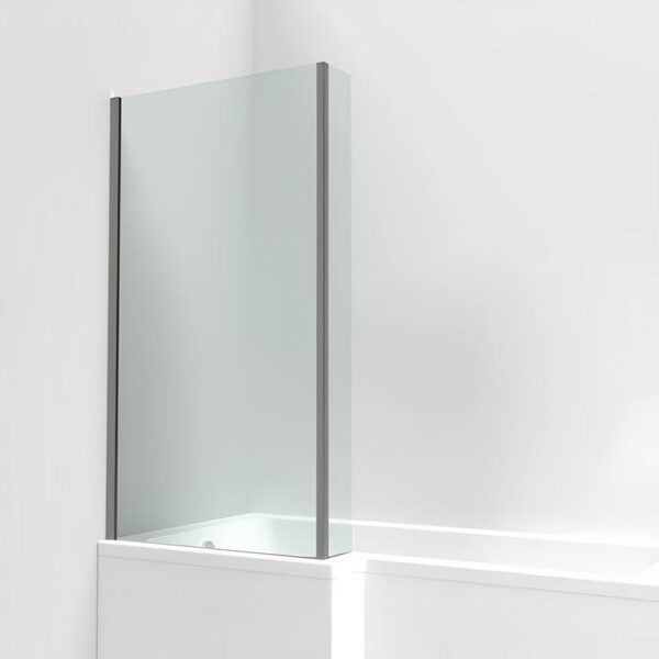 L Shape Bath Screen With Gunmetal Profile - Image 3