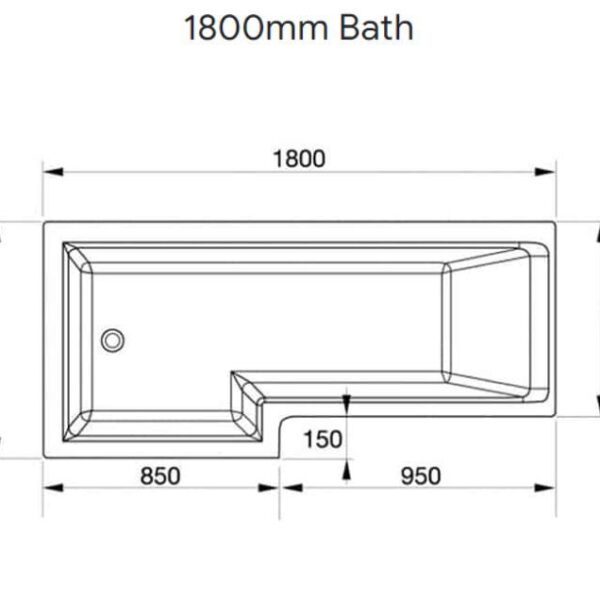 L Shaped Bath & Panel With Gunmetal Screen & Waste - Image 6