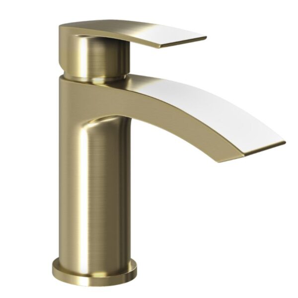Matt Grey & Brushed Brass Full P Shaped Bathroom Suite - Image 4