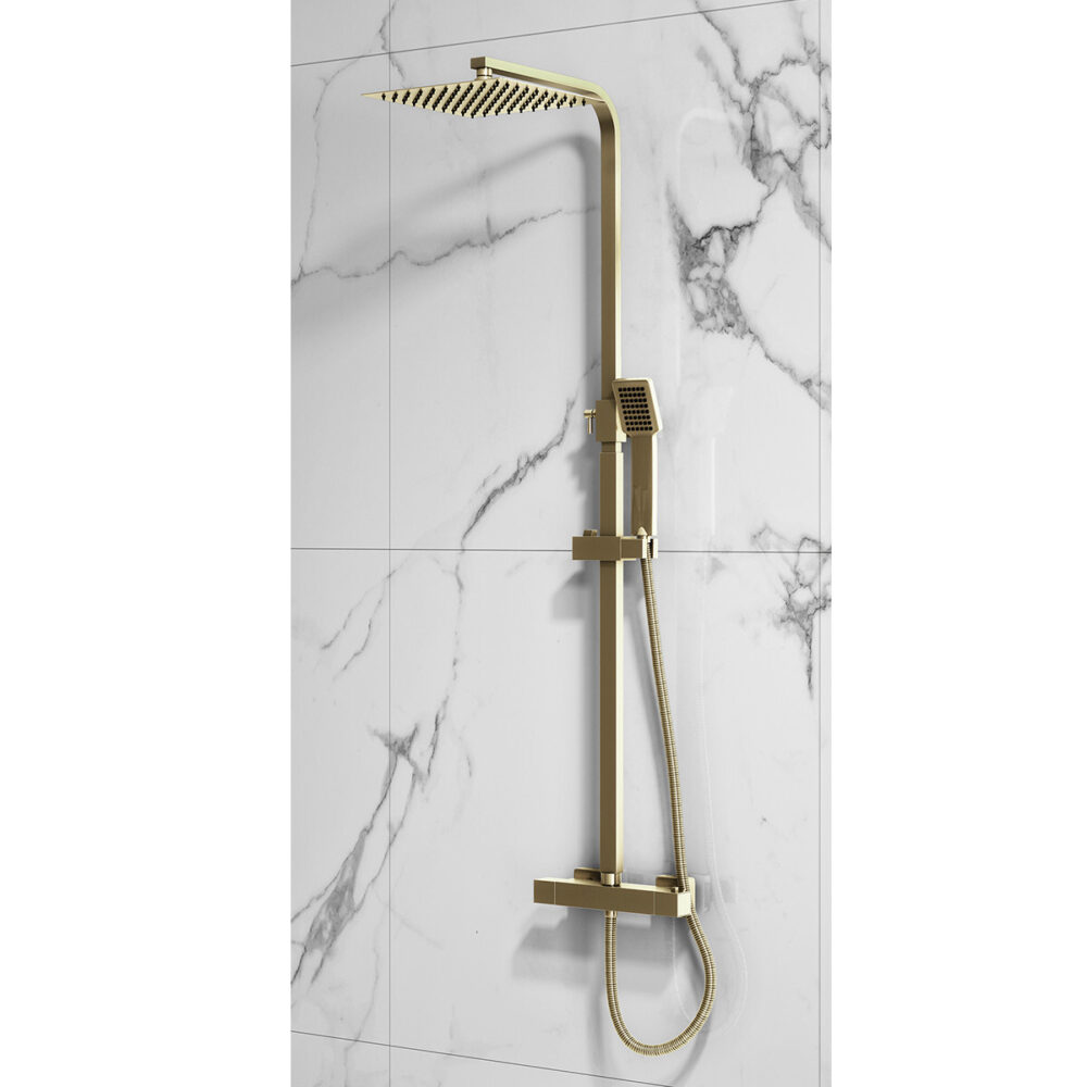 Brushed Brass Complete Modern L Shaped Matt Green 1100 mm Vanity Unit Bathroom Package - Image 6