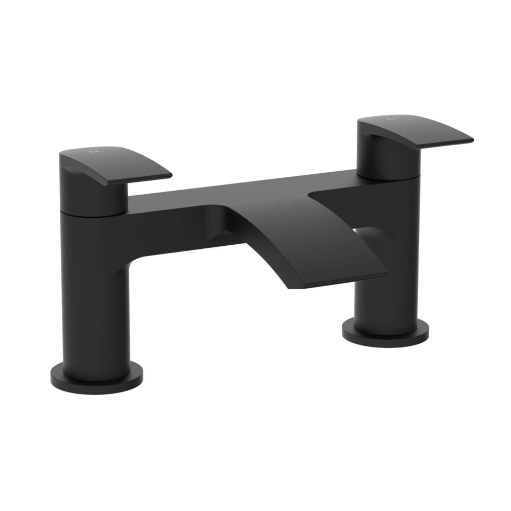 Black & White Gloss Complete P Shaped Bathroom Suite - Image 6