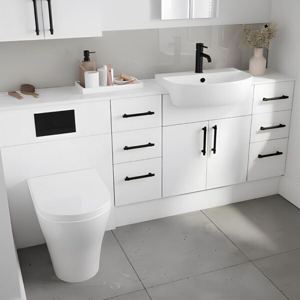 White Gloss Fitted Bathroom Furniture – Create Your Own Size