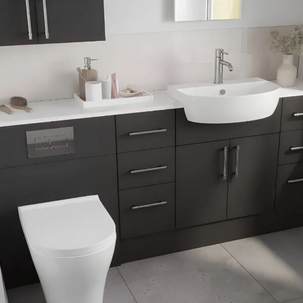Dark Grey Fitted Bathroom Furniture – Create Your Own Size