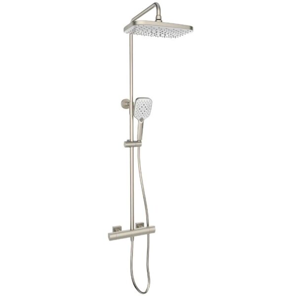 Kartell Kolt Brushed Nickel Bar Shower with Drencher and Handset