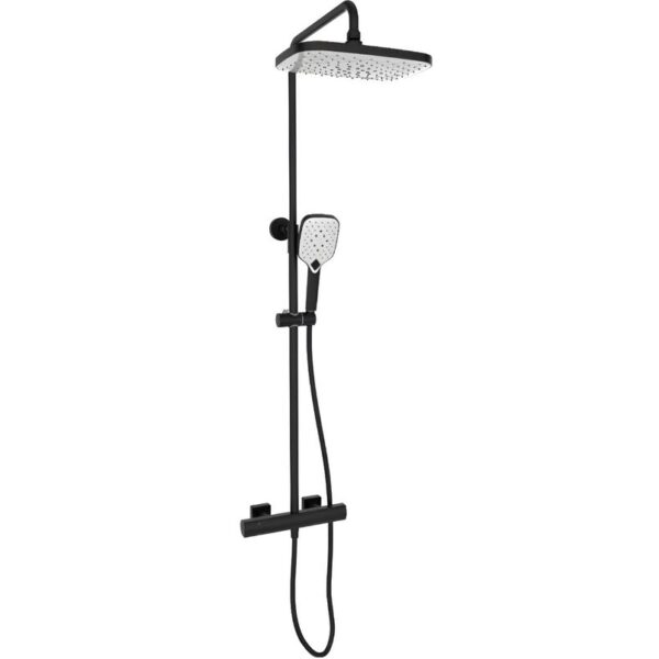 Kartell Kolt Black Bar Shower with Drencher and Handset