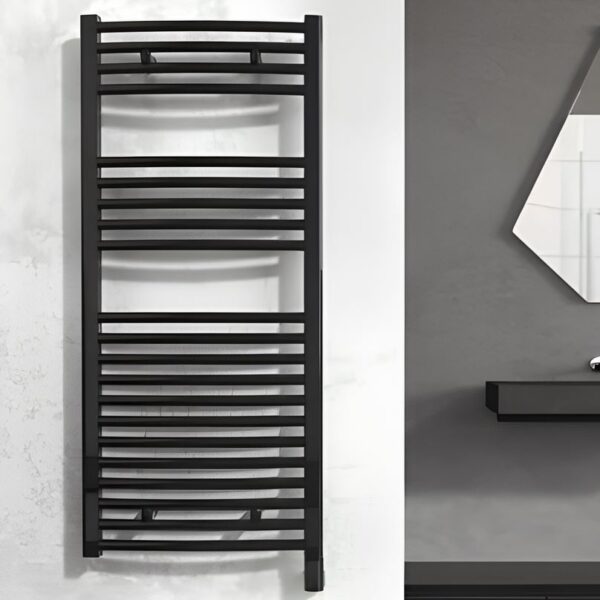 Reina Diva Flat Black Designer Electric Heated Towel Rail – Various Sizes - Image 2