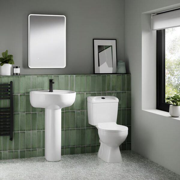 Nuie Melbourne Close Coupled Toilet with Push Button Cistern - Image 2