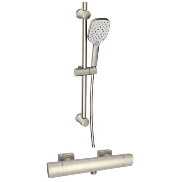Kartell Kolt Thermostatic Bar Shower & Slide Rail Kit Brushed Nickel
