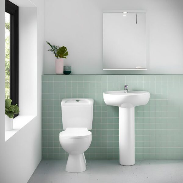 Nuie Melbourne Close Coupled Toilet with Push Button Cistern - Image 3