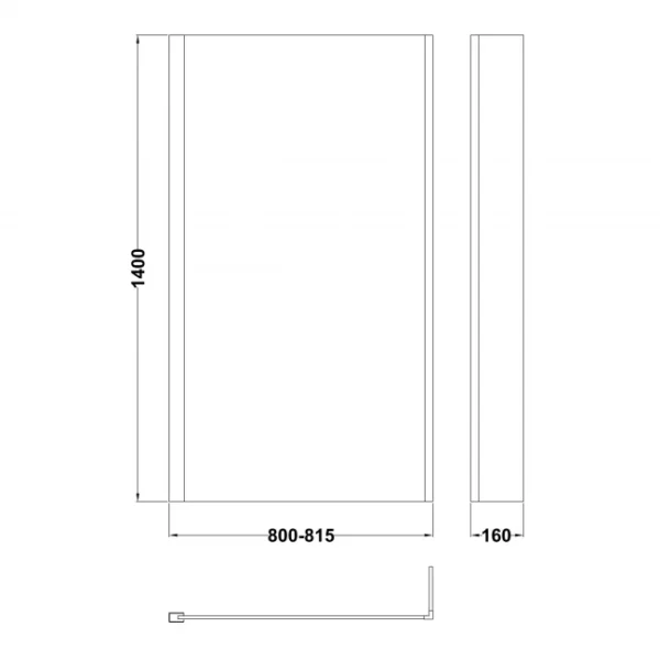 L Shape Bath Screen With Gunmetal Profile - Image 4