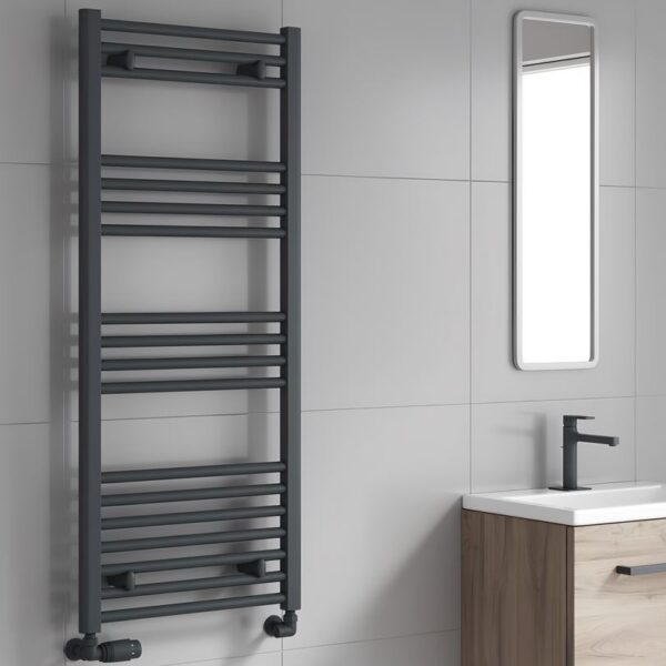 Reina Capo Flat Anthracite Designer Electric Heated Towel Rail – Various Sizes - Image 2