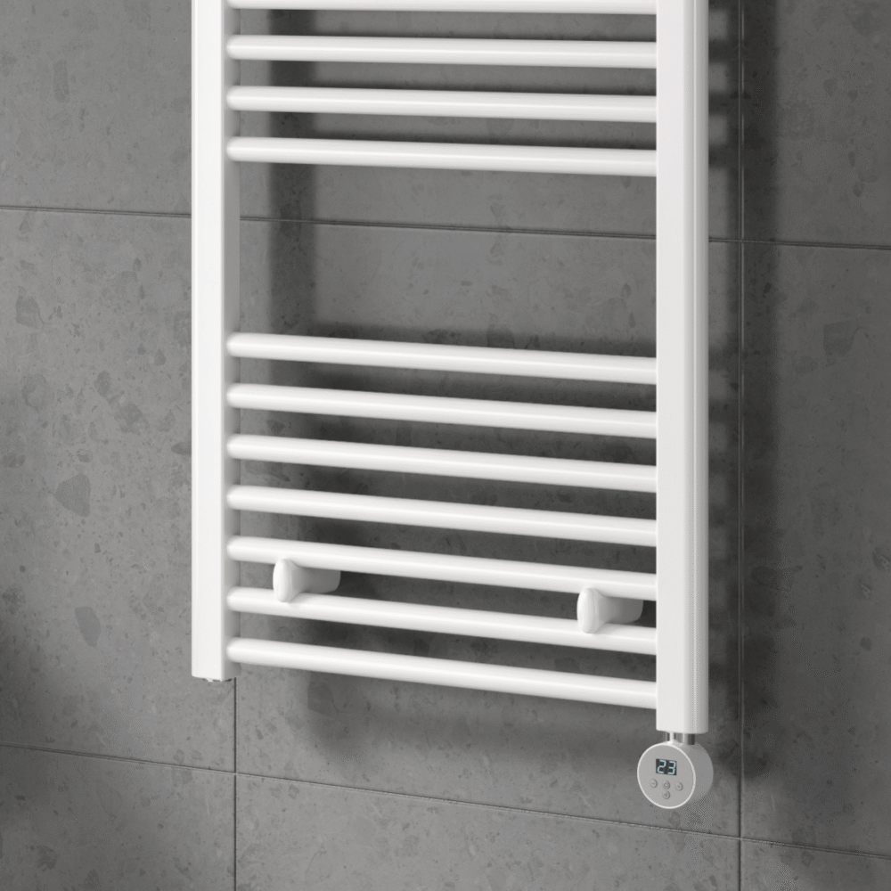 Reina Capo Flat White Designer Electric Heated Towel Rail – Various Sizes - Image 3