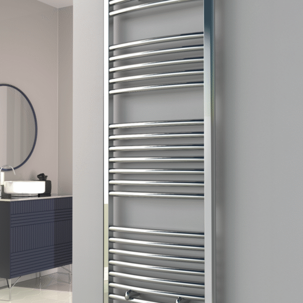 Reina Diva Curved Chrome Designer Electric Heated Towel Rail – Various Sizes - Image 3