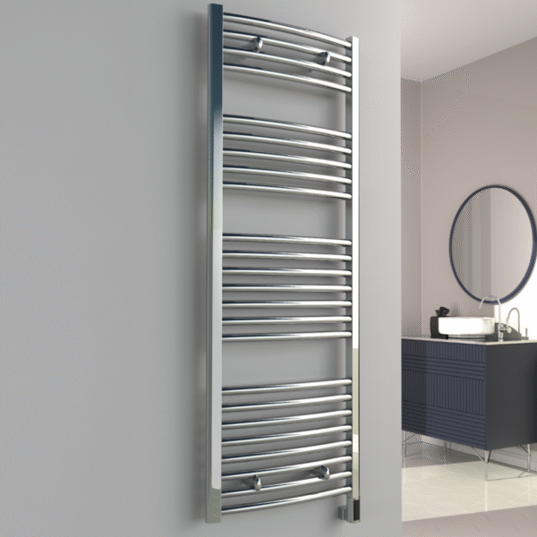 Reina Diva Curved Chrome Designer Electric Heated Towel Rail – Various Sizes - Image 4