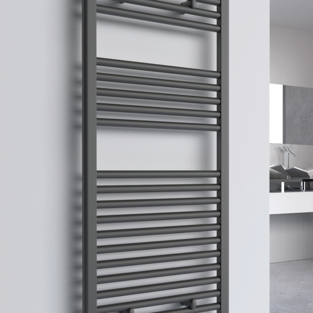 Reina Diva Flat Anthracite Designer Electric Heated Towel Rail – Various Sizes - Image 3