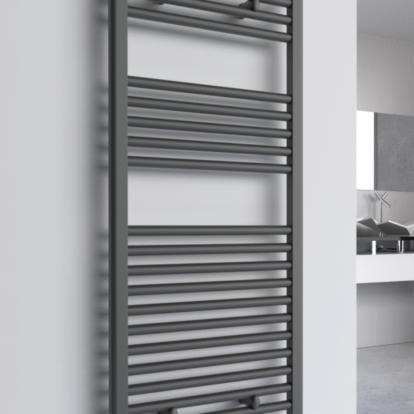 Reina Diva Flat Anthracite Designer Electric Heated Towel Rail – Various Sizes - Image 3