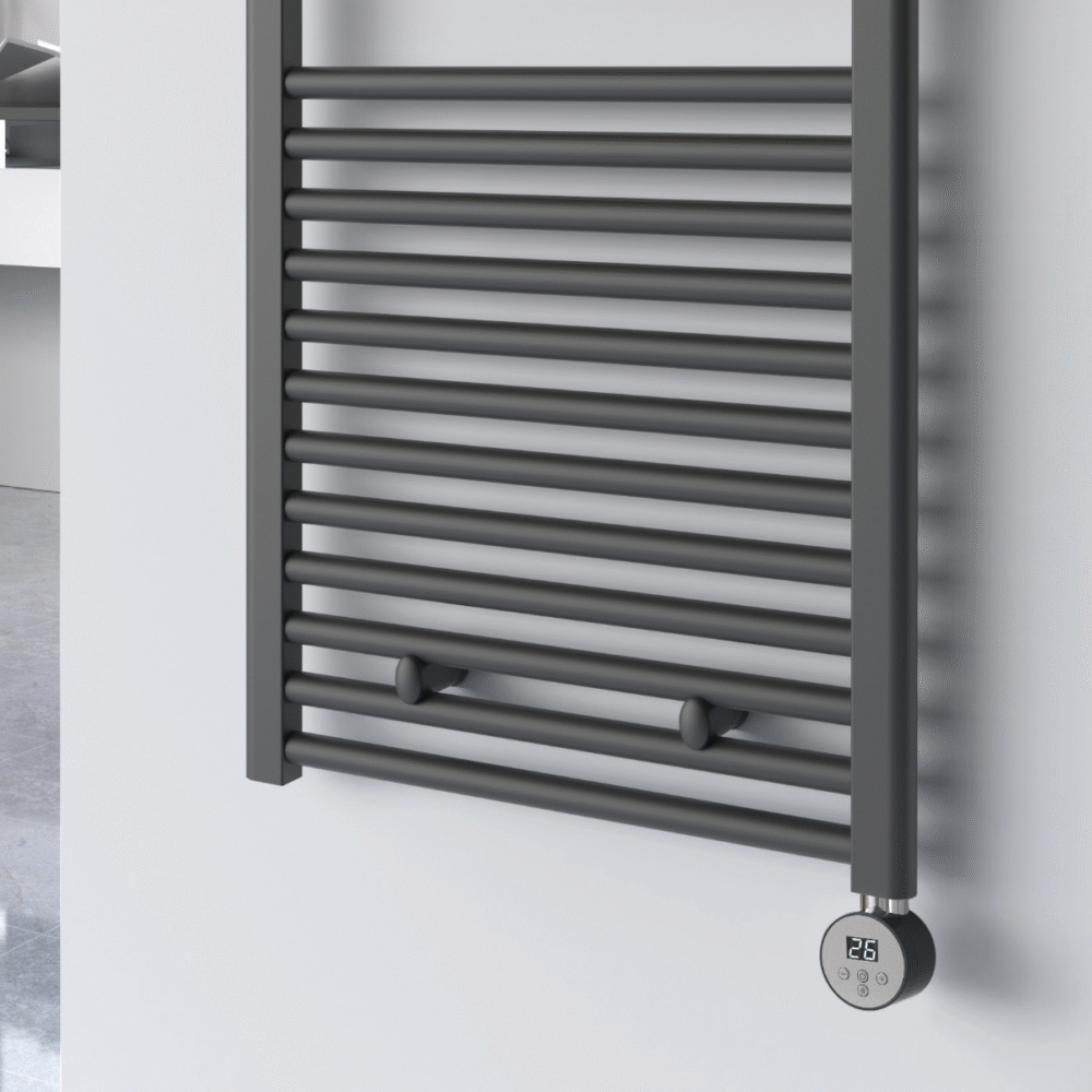 Reina Diva Flat Anthracite Designer Electric Heated Towel Rail – Various Sizes - Image 4