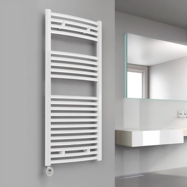 Reina Diva Flat White Designer Electric Heated Towel Rail – Various Sizes - Image 2