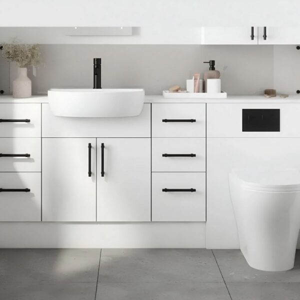 White Gloss Fitted Bathroom Furniture – Create Your Own Size - Image 2