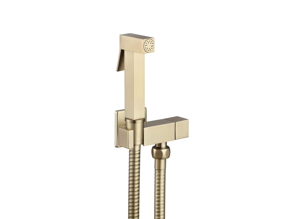 Highlife Brushed Brass Beauly Douche With Square Isolator Valve - Image 2