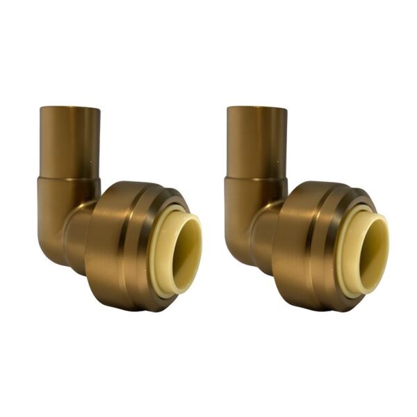 Ellsi Radiator Valve Copper Push Fit Stem Elbow 15 x 15mm Pair