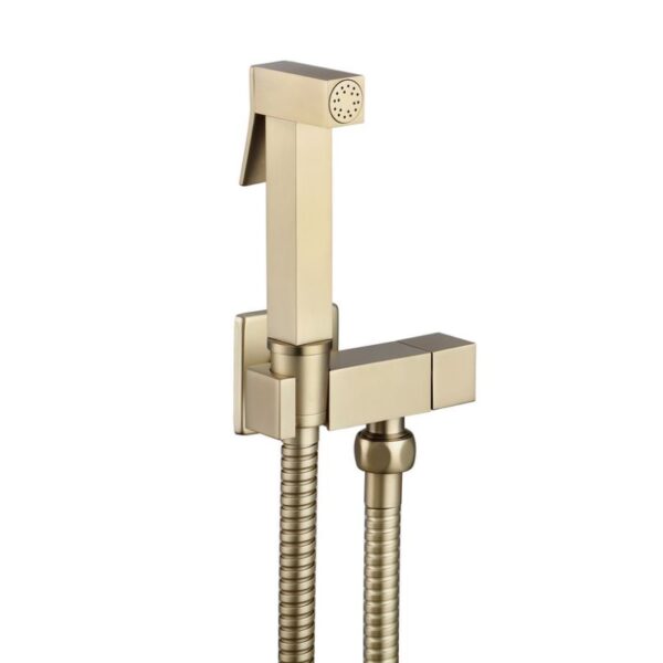 Highlife Brushed Brass Beauly Douche With Square Isolator Valve