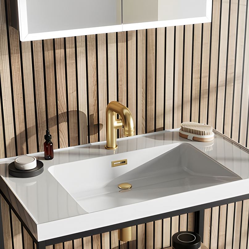 Sognare Core Mono Basin Mixer Tap – Brushed Brass - Image 3