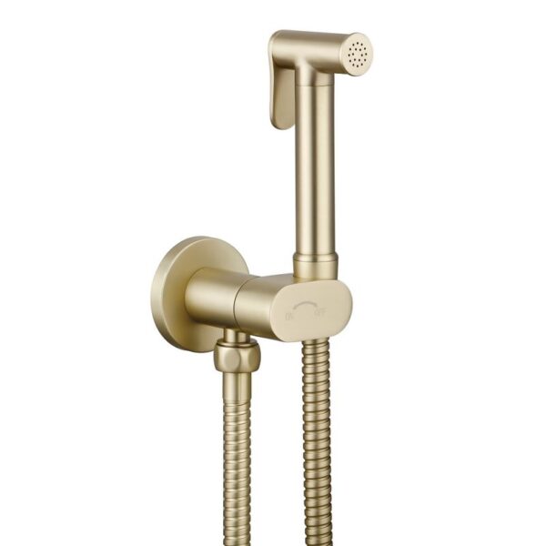 Highlife Conan Brushed Brass Douche With Integrated Isolator Valve
